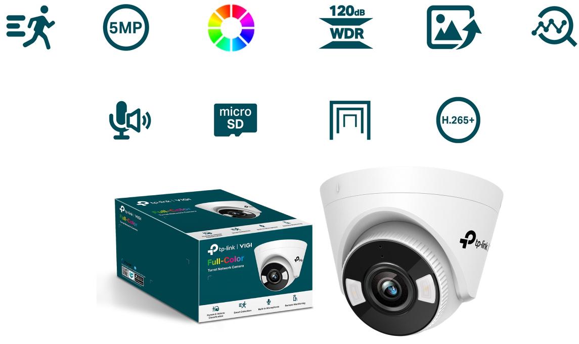 TP-Link VIGI C450 (2.8mm) - poznaj wszystkie funkcje inteligentnej, w&nbsp;pełni kolorowej kamery sieciowej IP 5MPx: