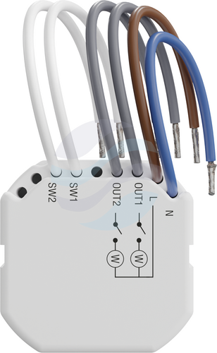 SATEL ASW-220 Bezprzewodowy dwukanałowy sterownik 230 V AC z pomiarem mocy, ABAX2, 2x 1250 VA 2