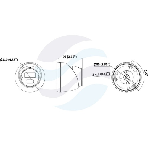 Hikvision DS-2CE72UF3T-LS (2.8mm) Kamera 4w1 8Mpix kopułkowa 2.8mm, 0.0005lux, F1.0, ColorVu, Smart Hybrid Light, IP67, WDR 130dB, IR/LED do 40m, mikrofon, TVI/AHD/CVI/CVBS, biała 4