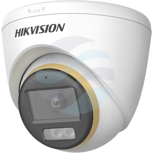 Hikvision DS-2CE72DF3T-LFS(2.8mm) Kamera 4w1 TurboHD 2Mpix kopułkowa 2.8mm, 0.0005lux, F1.0, Smart Hybrid Light, ColorVu, WDR 130dB, TVI/AHD/CVI/CVBS, IR LED/LED biały do 40m, mikrofon, IP67, biała 2