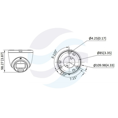 Hikvision DS-2CE72DF3T-LFS(2.8mm) Kamera 4w1 TurboHD 2Mpix kopułkowa 2.8mm, 0.0005lux, F1.0, Smart Hybrid Light, ColorVu, WDR 130dB, TVI/AHD/CVI/CVBS, IR LED/LED biały do 40m, mikrofon, IP67, biała 4