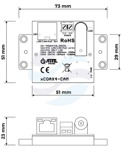 ATTE POWER xCOAX4-SET Zestaw aktywnych konwerterów do transmisji Ethernet oraz PoE po koncentryku 2