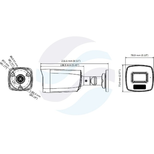 Hikvision DS-2CE17U0T-LF(2.8mm) Kamera 4w1 TurboHD 8Mpix 4K bullet 2.8mm, 0.01lux, F1.6, Smart Hybrid Light, TVI/AHD/CVI/CVBS, DWDR, IR LED/LED biały do 40m, IP67, biała 4
