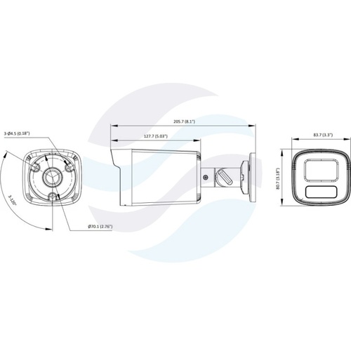 Hikvision DS-2CE12UF3T-LS (2.8mm) Kamera 4w1 8Mpix bullet 2.8mm, 0.0005lux, F1.0, ColorVu, Smart Hybrid Light, IP67, WDR 130dB, IR/LED do 40m, mikrofon, TVI/AHD/CVI/CVBS, biała 4