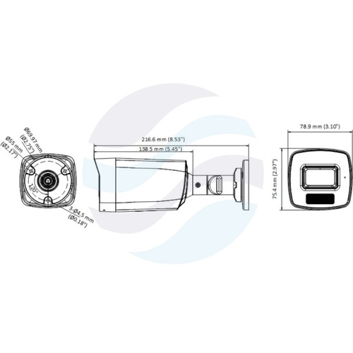 Hikvision DS-2CE17D0T-LFS (2.8mm) Kamera 4w1 TurboHD 2Mpix bullet 2.8mm, Smart Hybrid Light, TVI/AHD/CVI/CVBS, DWDR, IP67, IR/LED do 40m, mikrofon, biała 4
