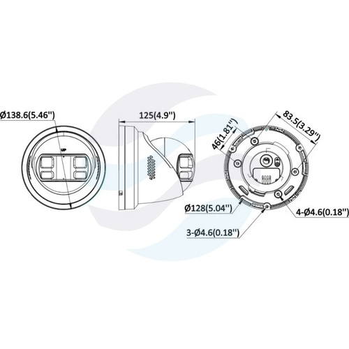 Hikvision DS-2CD2343G2P-LISU/SL (180°) Kamera IP 4Mpix panoramiczna 180° kopułkowa 2.8mm, 0.005lux, F1.6, Smart Hybrid Light, Live Guard, IP67, WDR 120dB, IR/LED do 30m, mikrofon, głośnik, alarm 1/1, mSD do 512GB, AI, biała 2