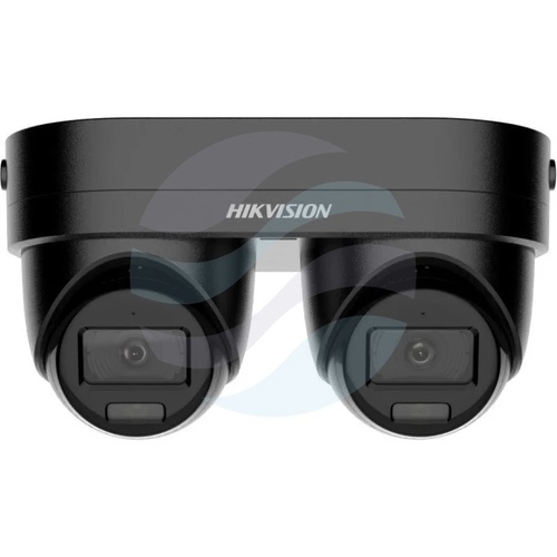 Hikvision DS-2CD2346G3D-IZ2UY/SL(2.8/4) BLACK Kamera IP 4Mpix+4Mpix multisensoryczna kopułkowa, 2x niezależny obiektyw motozoom 2.8/4mm, 0.001lux, F1.6, DarkFighter, AcuSense, aktywne odstraszanie światłem i dźwiękiem, IR do 30m, 2x mikrofon, głośnik, WDR 3