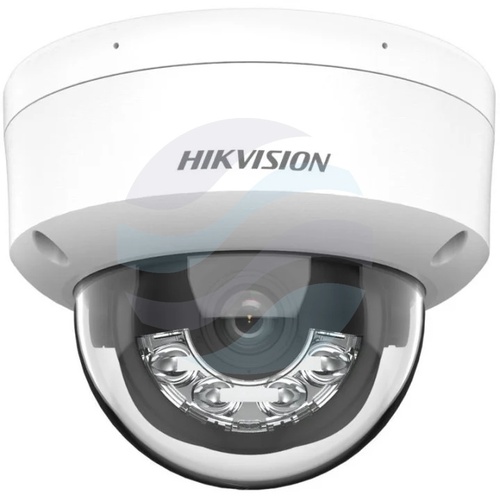 Hikvision DS-2CD1123G2-LIU(2.8mm)(PL) Kamera IP 2Mpix kopułkowa 2.8mm, 0.005lux, F1.6, Smart Hybrid Light, MD 2.0, DWDR, IR LED/LED biały do 30m, mikrofon, IP67, IK08, biała 2
