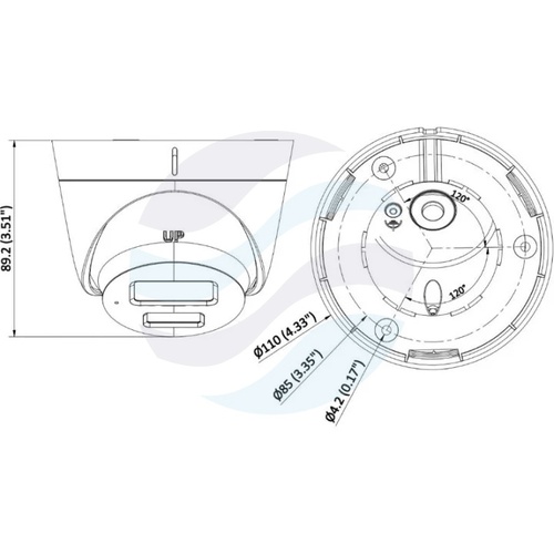 Hikvision DS-2CD1323G2-LIU(2.8mm)(PL) Kamera IP 2Mpix kopułkowa 2.8mm, 0.005lux, F1.6, Smart Hybrid Light, MD 2.0, DWDR, IR LED/LED biały do 30m, mikrofon, IP67, biała 4