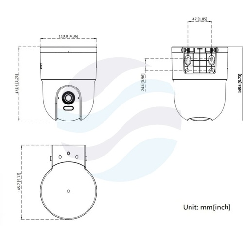 Hikvision DS-2CD1F47G3H-LIUF/SX(2.8mm) Kamera IP obrotowa 4Mpix 2.8mm, 0.0001lux, F1.0, Smart Hybrid Light, ColorVu 3.0, IP66, WDR 120dB, IR/LED do 30m, mSD do 512GB, mikrofon, głośnik, alarm świetlno-dźwiękowy, AI, biała 4