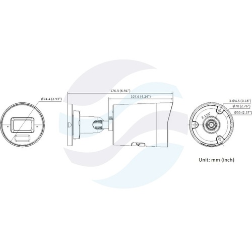 Hikvision DS-2CD2083G2-LI2U/SL (4mm) (PL) Kamera IP 8Mpix bullet 4mm, 0.005lux, F1.6, Smart Hybrid Light, Live Guard, AcuSense, IP67, WDR 120dB, IR LED / LED biały do 40m, 2x mikrofon, głośnik, mSD do 512GB, AI, biała 3
