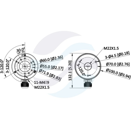 Hikvision DS-1280ZJ-XS-Y Puszka przyłączeniowa do kamer tubowych i kopułowych, stop aluminium, 132.1×100×43.5mm, nośność 3kg, biała 3
