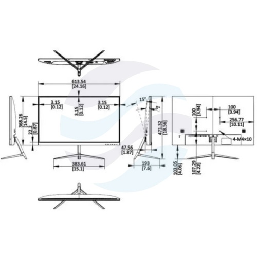 Hikvision DS-D5027F3-2P2S Monitor LED 27 Full HD 1920x1080, IPS, 100Hz, HDMI 1.4, VGA, Line In, głośniki 2x 2W, 300 cd/m², praca 24/7, czarny 5