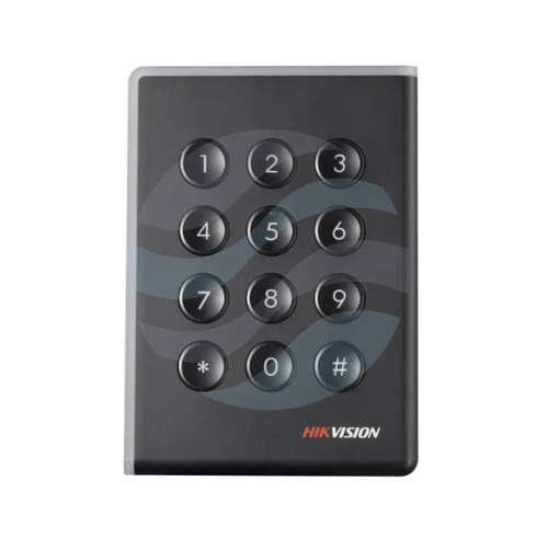Hikvision DS-K1108AMK Czytnik zbliżeniowy Mifare 13.56MHz z klawiaturą, RS-485, Wiegand W26/W34, OSDP, IP65, zasięg odczytu do 50mm, 12VDC, czarny 2