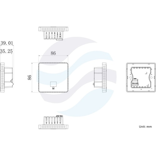Hikvision DS-3WAP521-SI Punkt dostępowy ścienny Wi-Fi 5 1200M, 802.11ac Wave 2, 2.4/5GHz, 2x Gigabit RJ45, PoE 802.3af/at, MU-MIMO, do 128 klientów, 86x86x35mm 3