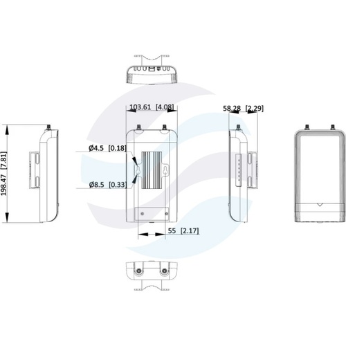Hikvision DS-3WFB-EI-5ACG Punkt dostępowy zewnętrzny / stacja bazowa 5GHz Wi-Fi 5, do 867Mb/s, zasięg do 5km, 2x Gigabit LAN, PoE 802.3af, IP55 2