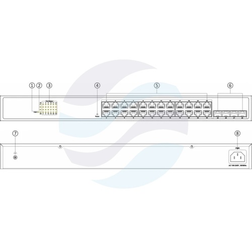 Hikvision DS-3E1528-SI-24T4F Switch zarządzalny 24x Gigabit RJ45, 4x Gigabit SFP, VLAN, QoS, STP, agregacja łączy, Hik-Partner Pro, rack, metalowy 2