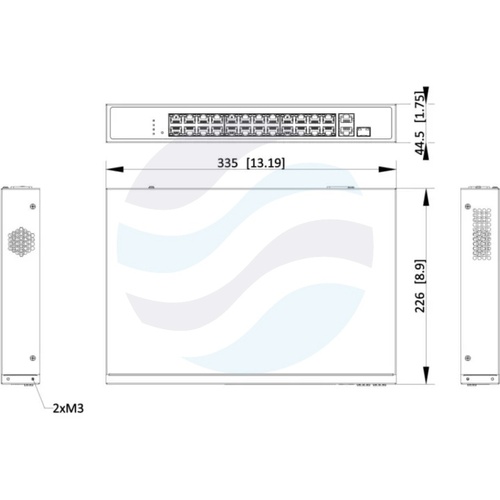 Hikvision DS-3E1326P-EI/M Switch PoE zarządzalny 24x 10/100Mb/s PoE + 1x Gigabit RJ45 + 1x Gigabit Combo, 802.3af/at, budżet 230W, PoE Watchdog, Long Range 300m 3