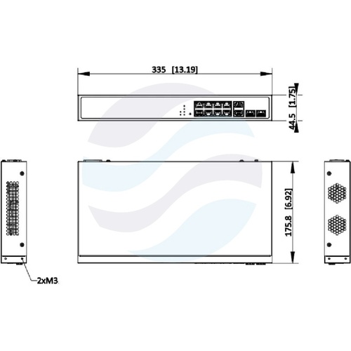 Hikvision DS-3E1512HP-SI-8P2T2F Switch PoE Smart 8x 10/100/1000Mb/s PoE, 2x Gigabit RJ45, 2x Gigabit SFP, Hi-PoE 90W, budżet PoE 130W, VLAN, SNMP, QoS, PoE Watchdog, metalowy 3
