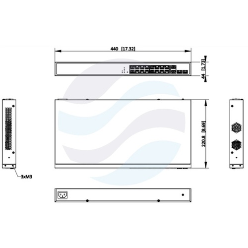 Hikvision DS-3E1520HP-SI-16P2T2F Switch PoE Smart 16x 10/100/1000Mb/s PoE, 2x Gigabit RJ45, 2x Gigabit SFP, Hi-PoE 90W, budżet PoE 230W, VLAN, SNMP, QoS, PoE Watchdog, metalowy 3