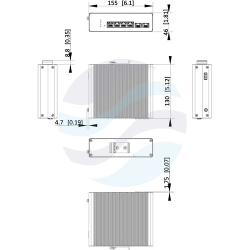 Hikvision DS-3T1506HP-SI-4P2F Switch przemysłowy Hi-PoE zarządzalny 4x Gigabit PoE + 2x Gigabit SFP, 802.3bt do 90W na port, Long Range 300m, LinkVu 2