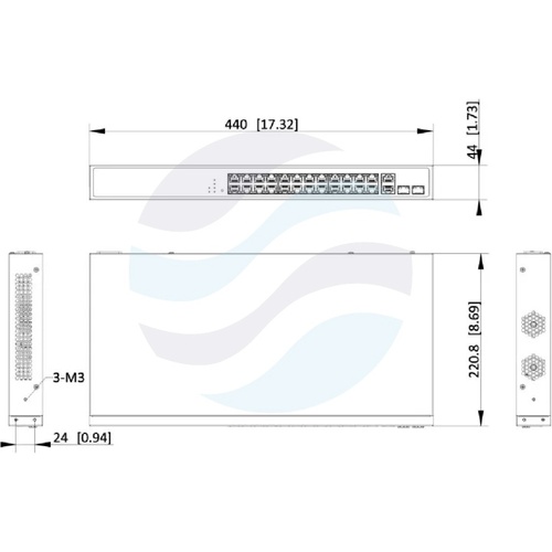 Hikvision DS-3E1528P-EI Switch PoE zarządzalny 24x Gigabit PoE + 2x Gigabit RJ45 + 2x Gigabit SFP, 802.3af/at, budżet 370W, PoE Watchdog, Long Range 300m 6