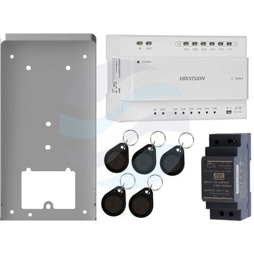 Hikvision DS-KIS705EY Zestaw wideodomofonowy IP 2-wire HD, kamera 2Mpx Full HD, kąt 135°, monitor dotykowy 7 cali 1024x600, Wi-Fi, czytnik Mifare, sterowanie furtką i bramą, Hik-Connect, IP65, IK08 5