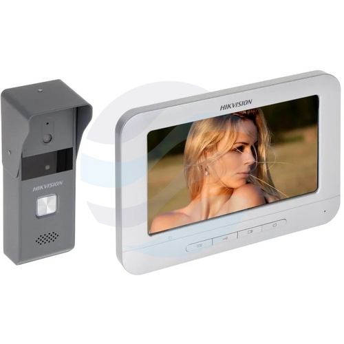 Hikvision DS-KIS203T Zestaw wideodomofonowy analogowy 4-żyłowy, kamera 2Mpx Full HD, monitor 7 cali 800x480, IR do 3m, sterowanie furtką, IP65, natynkowy 2
