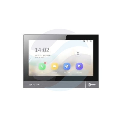 Hikvision DS-KH8381-TE1 Monitor wideodomofonu IP 7 IPS 1024×600, ekran dotykowy, obsługa do 16 kamer IP i 16 monitorów, microSD do 128GB, 8 wejść alarmowych, PoE 802.3at, Hik-Connect, montaż natynkowy, podtynkowy lub biurkowy, srebrno-czarny 3