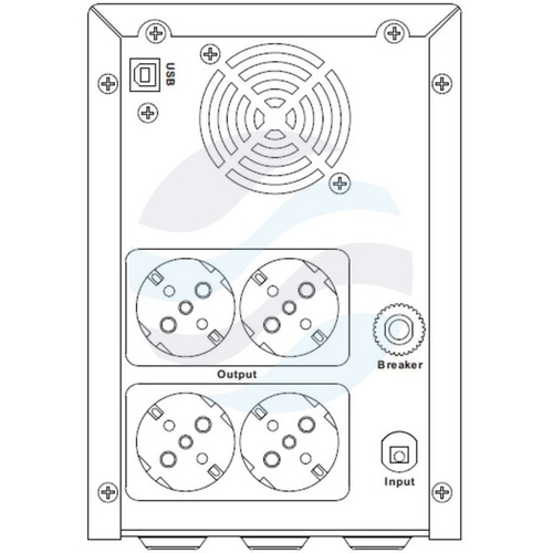 Hikvision DS-UPS3000-R/EU Zasilacz awaryjny UPS 3000VA/1800W, AVR, 4x Schuko, LCD, USB, 4x akumulator 12V/9Ah, czas transferu ≤10ms, symulowana sinusoida 2
