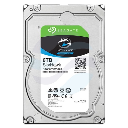 SEAGATE skyhawk 6 TB (ST6000VX009) Dysk CCTV do monitoringu 3.5" HDD, SATA III 6 Gb/s, 256 MB, 5900 obr./min 6