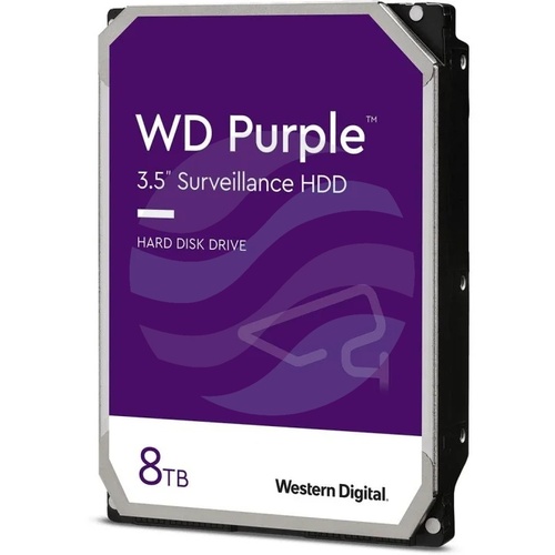 Western Digital WD Purple 8 TB (WD85PURZ) Dysk CCTV do monitoringu 24/7 3.5" HDD, SATA III 6 Gb/s, 256 MB, 5640 obr./min 2