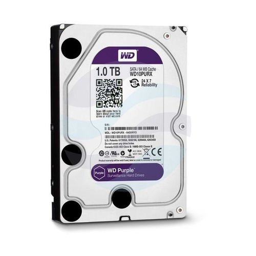 Western Digital WD Purple 1 TB (WD10PURZ) Dysk CCTV do monitoringu 24/7 3.5" HDD, SATA III 6 Gb/s, 64 MB, 5400 obr./min 9