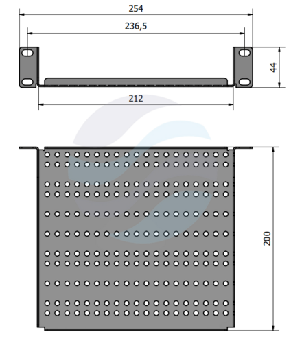 ATTE ADD-RACK10-1PU1 Półka do szafy RACK 10" 1U 200mm, z otworowaniem 3