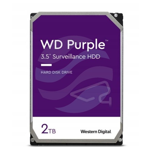 Western Digital WD Purple 2 TB (WD23PURZ) Dysk CCTV do monitoringu 24/7 3.5" HDD, SATA III 6 Gb/s, 64 MB, 5400 obr./min 2