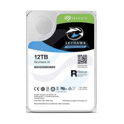 SEAGATE skyhawk AI 12 TB (ST12000VE003) Dysk CCTV do monitoringu 3.5" HDD, SATA III 6 Gb/s, 256 MB, 7200 obr./min 5