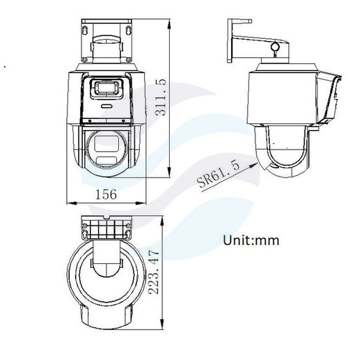 Hikvision DS-2SE3C404MWG-E/14 Kamera IP 4Mpix PTZ obrotowa zoom x4, 2.8-12mm, + 4Mpix 2.8mm, IR 30m, IP66, WDR 120dB, mSD do 512GB, 12VDC Hi-PoE 2