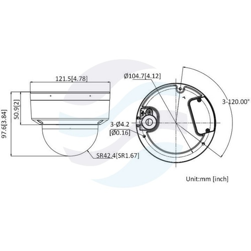 Hikvision DS-2CE50DF3T-VPLSE (2.8mm)(O-STD) Kamera 4w1 TurboHD 3Mpix kopułowa, 2.8mm, ColorVu, IR/LED do 40m, EXIR, TVI/AHD/CVI/CVBS, IK10 2