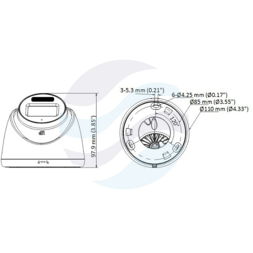 Hikvision DS-2CE78K0T-LFS (2.8mm) Kamera 4w1 TurboHD 5Mpix, kopułka 2.8mm, TVI/AHD/CVI/CVBS, DWDR, LED 40m, audio 2
