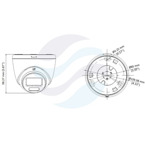 Hikvision DS-2CE72KF3T-LE (2.8mm) (O-STD) Kamera 4w1 TurboHD 3Mpix kopułowa, 2.8mm, ColorVu, LED do 40m, TVI/AHD/CVI/CVBS 2