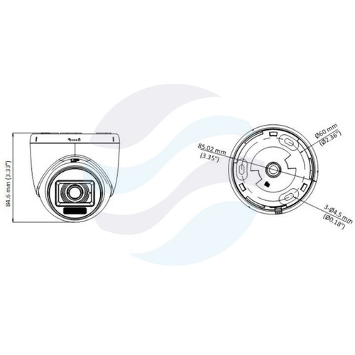 Hikvision DS-2CE76K0T-LPFS (2.8mm) (O-STD) Kamera 4w1 TurboHD 5Mpix, kopułowa 2.8mm, TVI/AHD/CVI/CVBS, DWDR, IR/LED 20m, audio, zewnętrzna 2