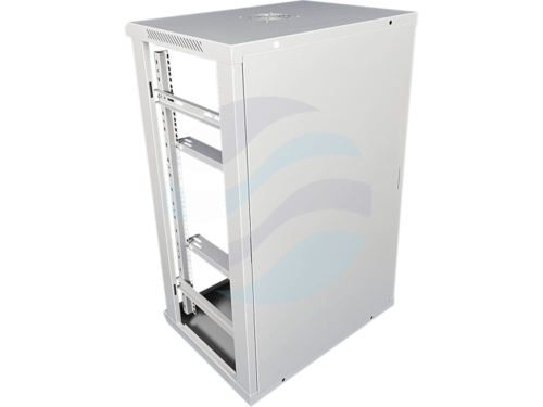 Q-LANTEC Szafa wisząca 19" 18U 600x450, niedzielona, drzwi szklane jednoskrzydłowe, szara 4