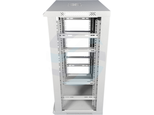 Q-LANTEC Szafa wisząca 19" 18U 600x450, niedzielona, drzwi szklane jednoskrzydłowe, szara 5