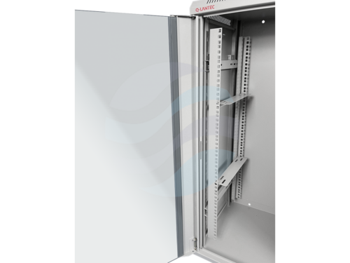 Q-LANTEC Szafa wisząca 19" 18U 600x450, niedzielona, drzwi szklane jednoskrzydłowe, szara 6