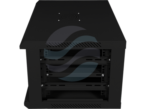 Q-LANTEC Szafa wisząca 19" 4U 600x450, niedzielona, drzwi szklane jednoskrzydłowe, FLAT PACK, czarna 5