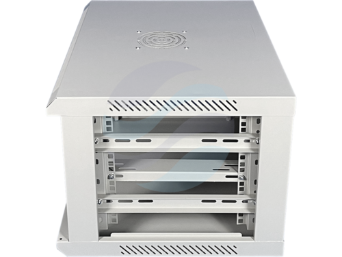 Q-LANTEC Szafa wisząca 19" 4U 600x450, niedzielona, drzwi szklane jednoskrzydłowe, szara 5