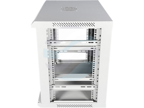 Q-LANTEC Szafa wisząca 19" 9U 600x450, niedzielona, drzwi szklane jednoskrzydłowe, szara 5