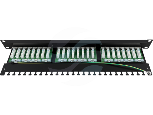 Q-LANTEC Patchpanel 1U 19" STP 24-porty kat.5e LSA z półką 3