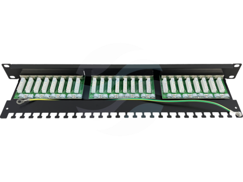 Q-LANTEC Patchpanel 1U 19" STP 24-porty kat.6 LSA z półką 4