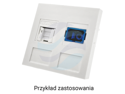 ALANTEC Adapter 45x45 2xRJ45, płaski, biały 2